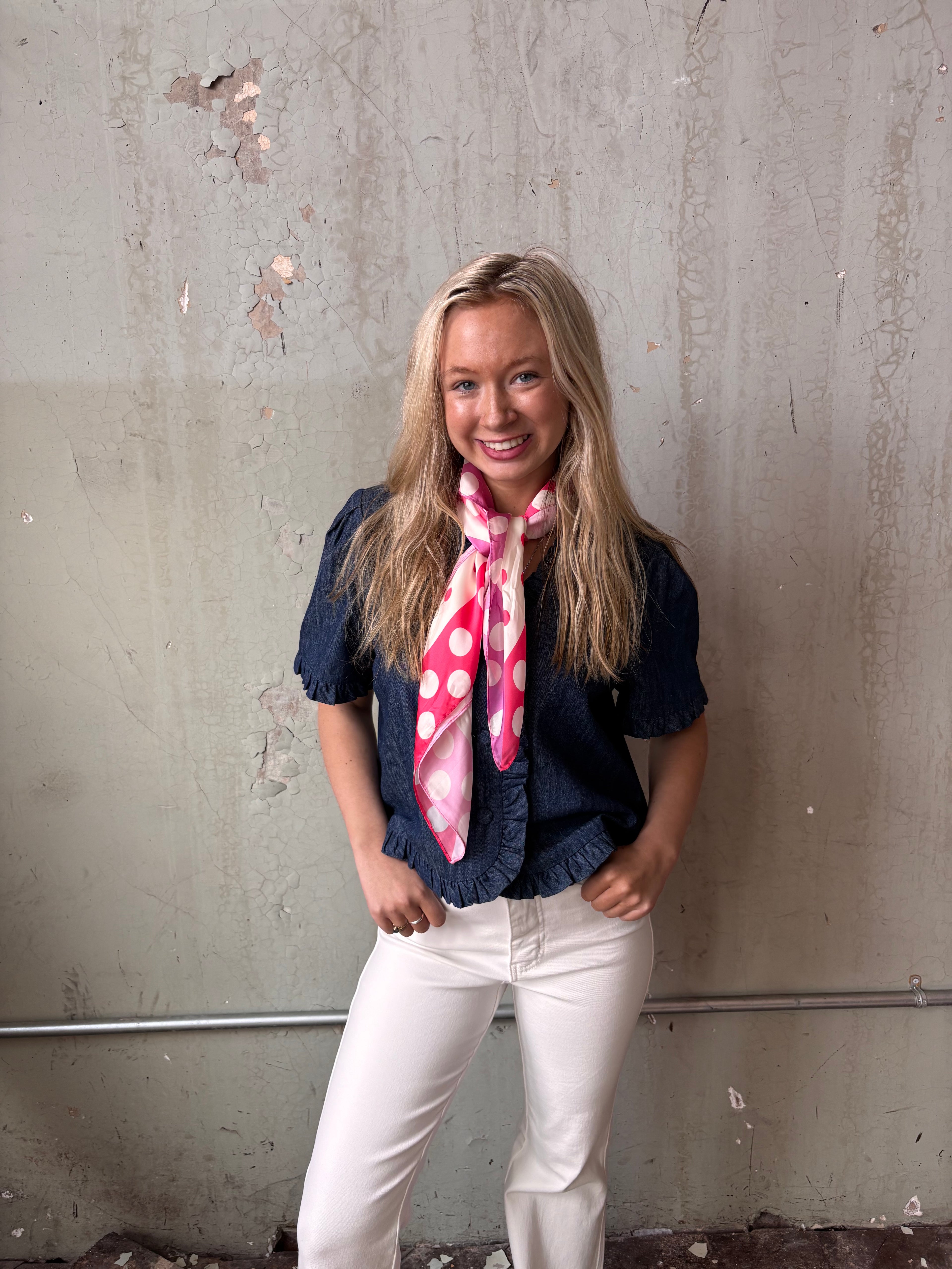 DENIM RUFFLE JKT